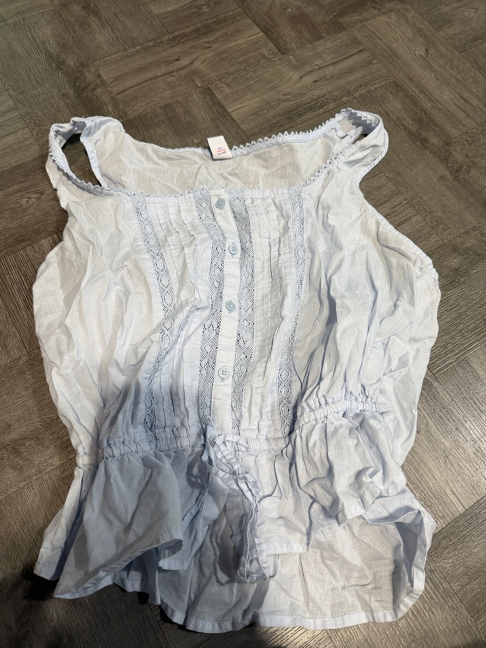 Old Navy White Lace-Trim Button Tank